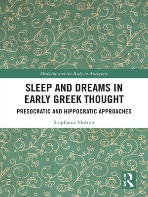 cover image of Sleep and Dreams in Early Greek Thought